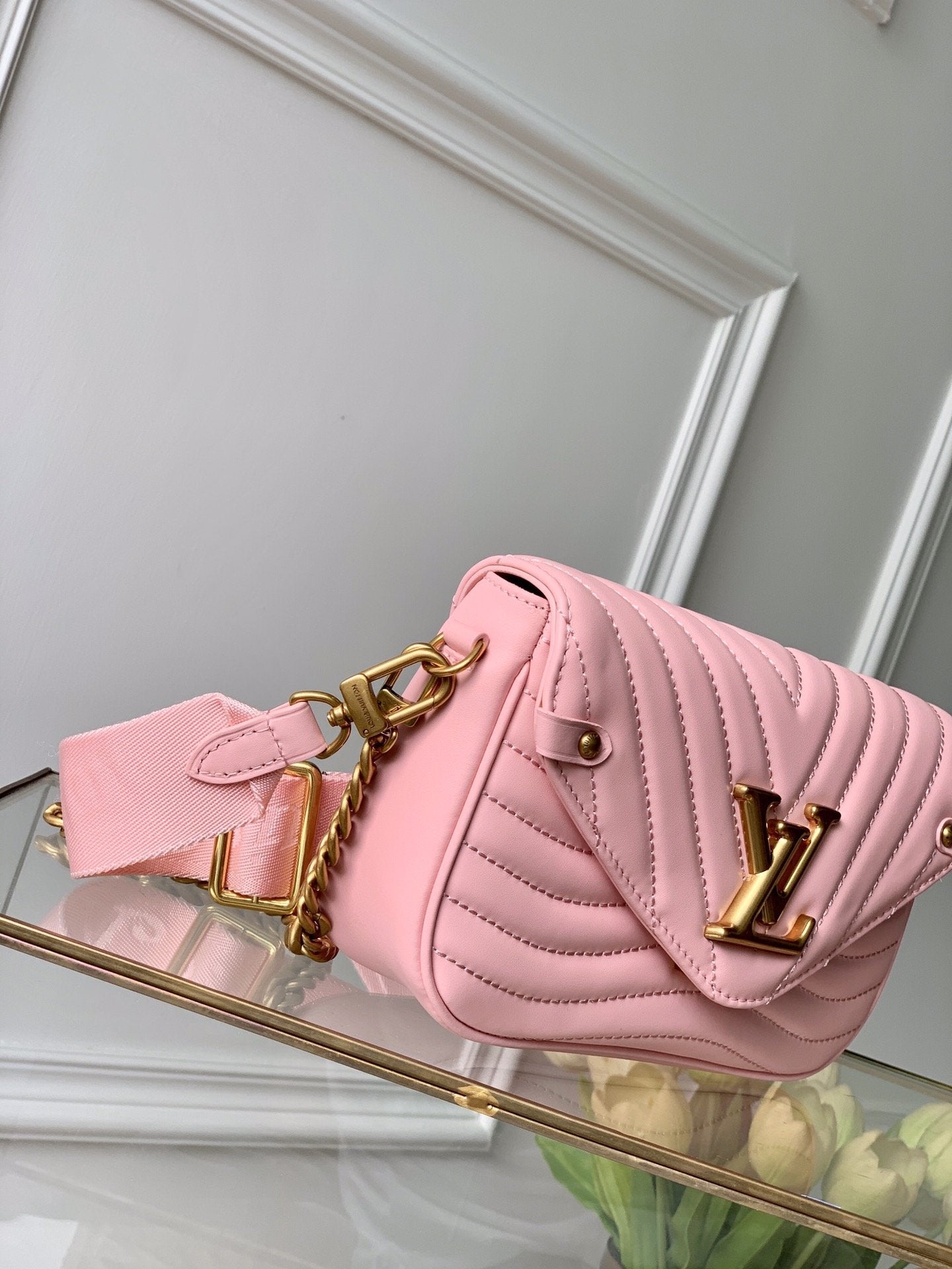 MULTI-POCHETTE PINK CALFKIN 19CM CROSS BODY BAG