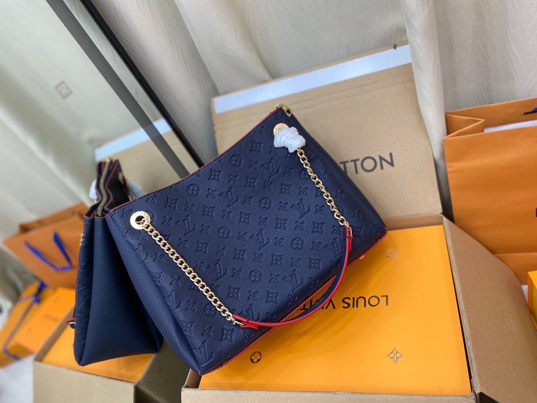 SURENE MM 36CM BLUE MONOGRAM GRAINED CALFSKIN