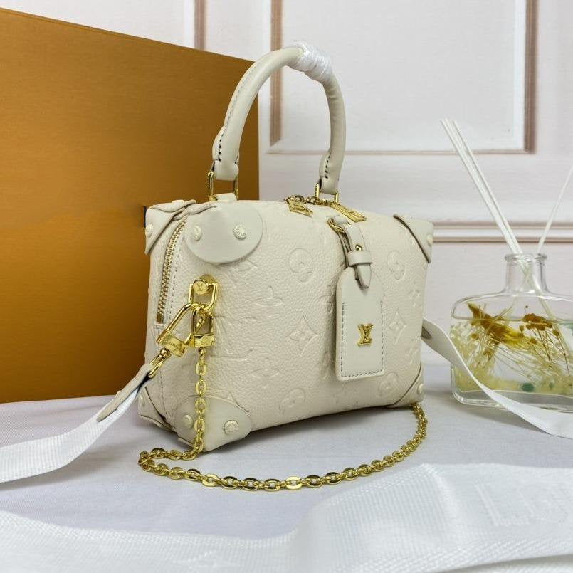 LV PETITE MALLE SOUPLE WHITE MONOGRAM EMPREINTE