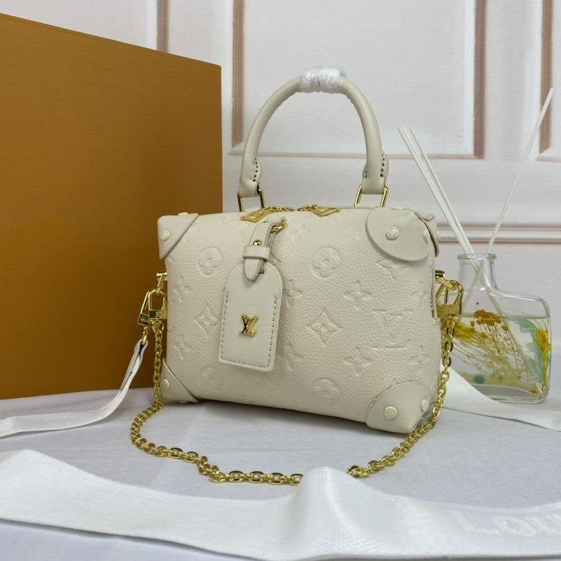 LV PETITE MALLE SOUPLE WHITE MONOGRAM EMPREINTE