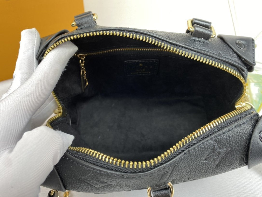 LV PETITE MALLE SOUPLE BLACK MONOGRAM EMPREINTE