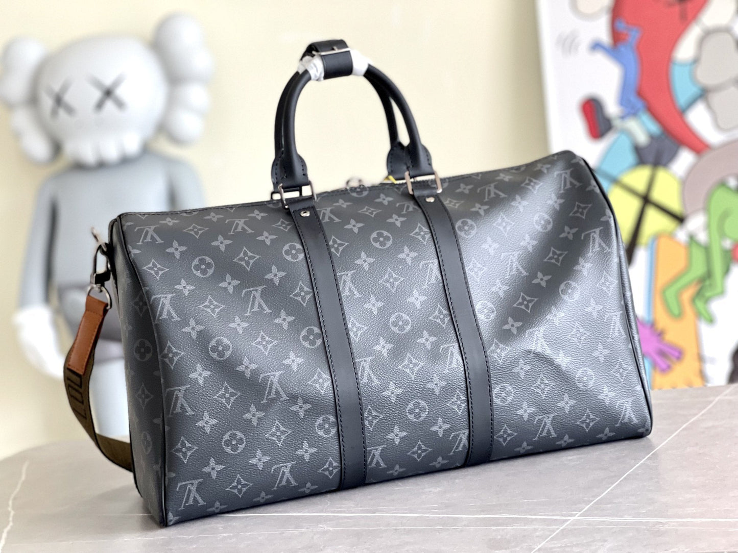 KEEPALL 45 BANDOULIERE MONOGRAM ECLIPSE