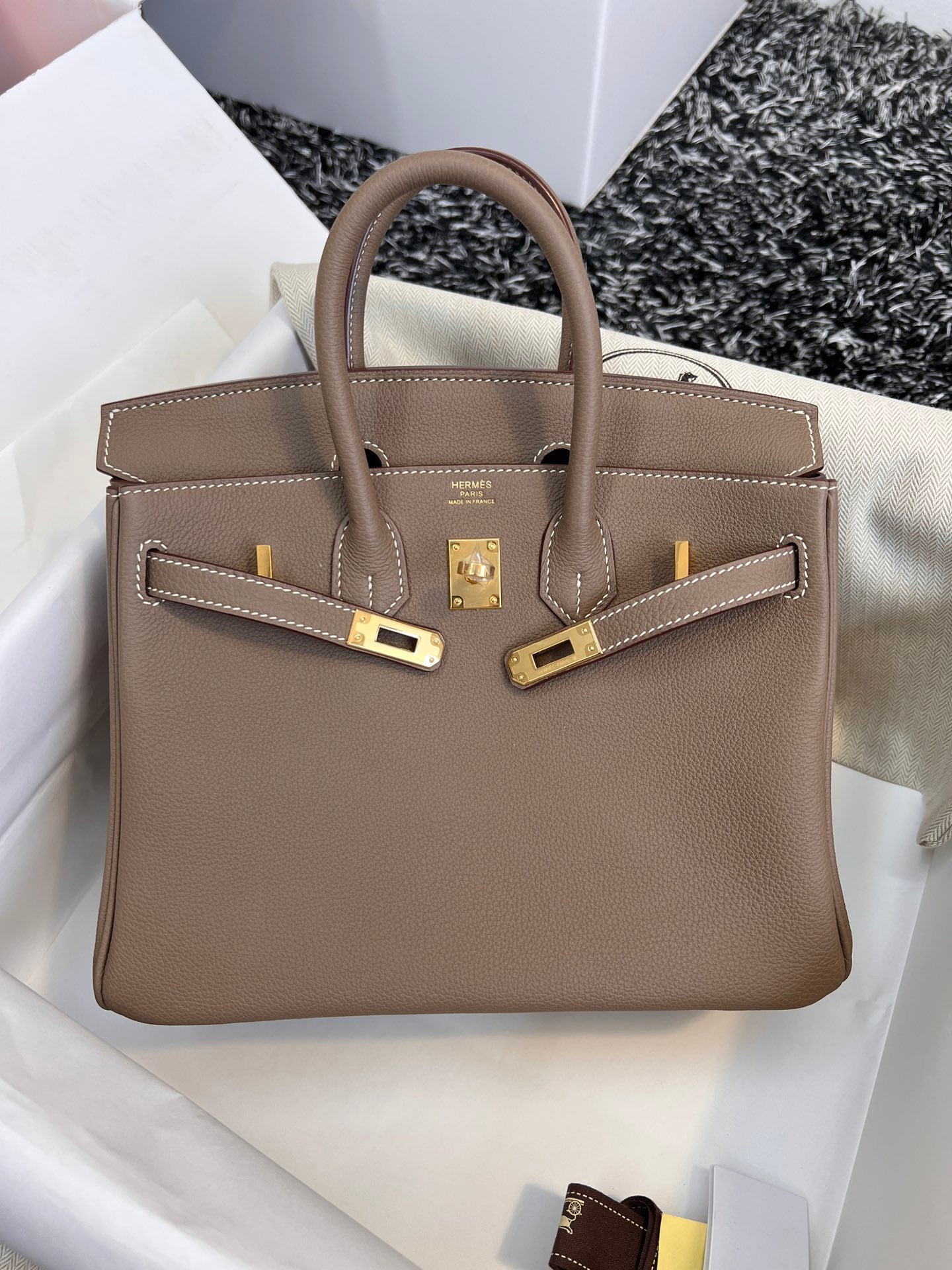 HM BIRKIN 25CM BROWN TOGO LEATHER GOLD HARDWARE