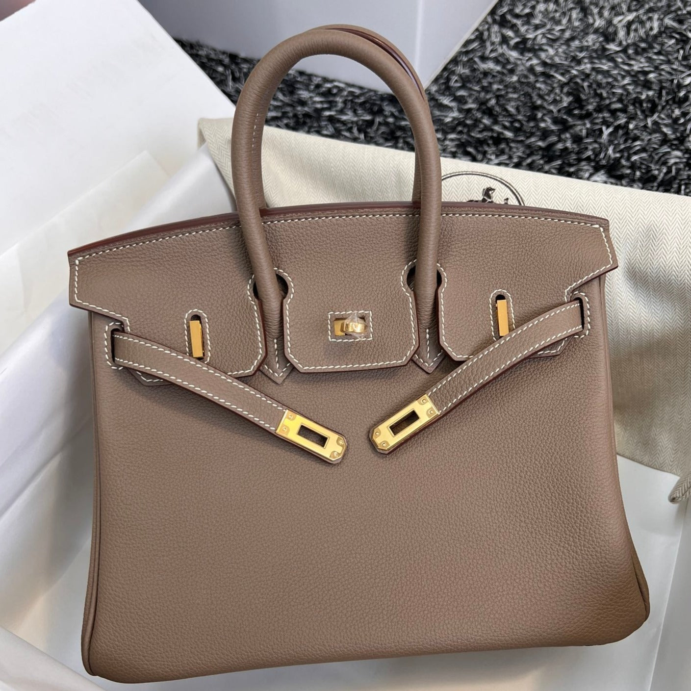 HM BIRKIN 25CM BROWN TOGO LEATHER GOLD HARDWARE