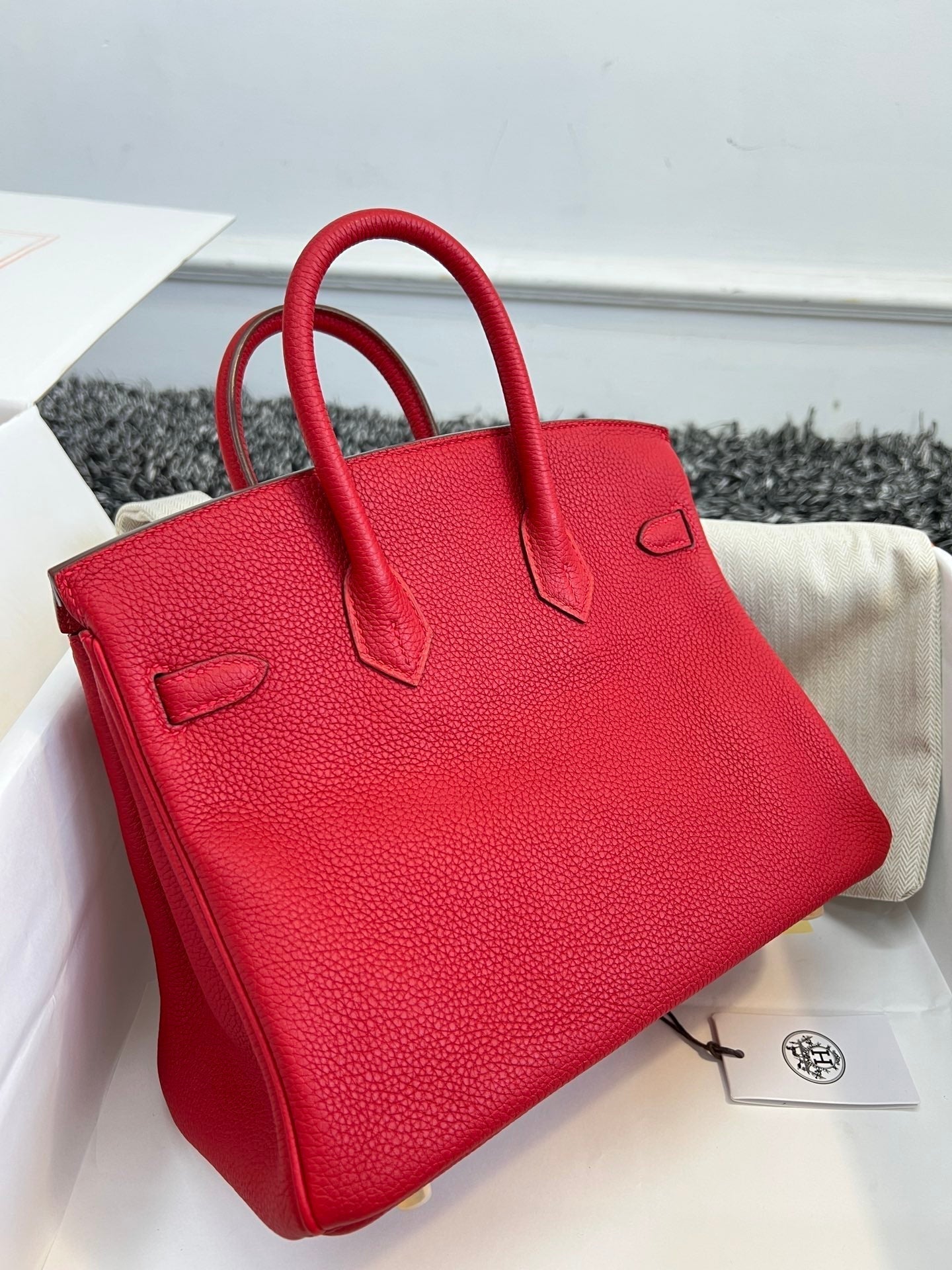 HM BIRKIN 25CM RED TOGO LEATHER GOLD HARDWARE