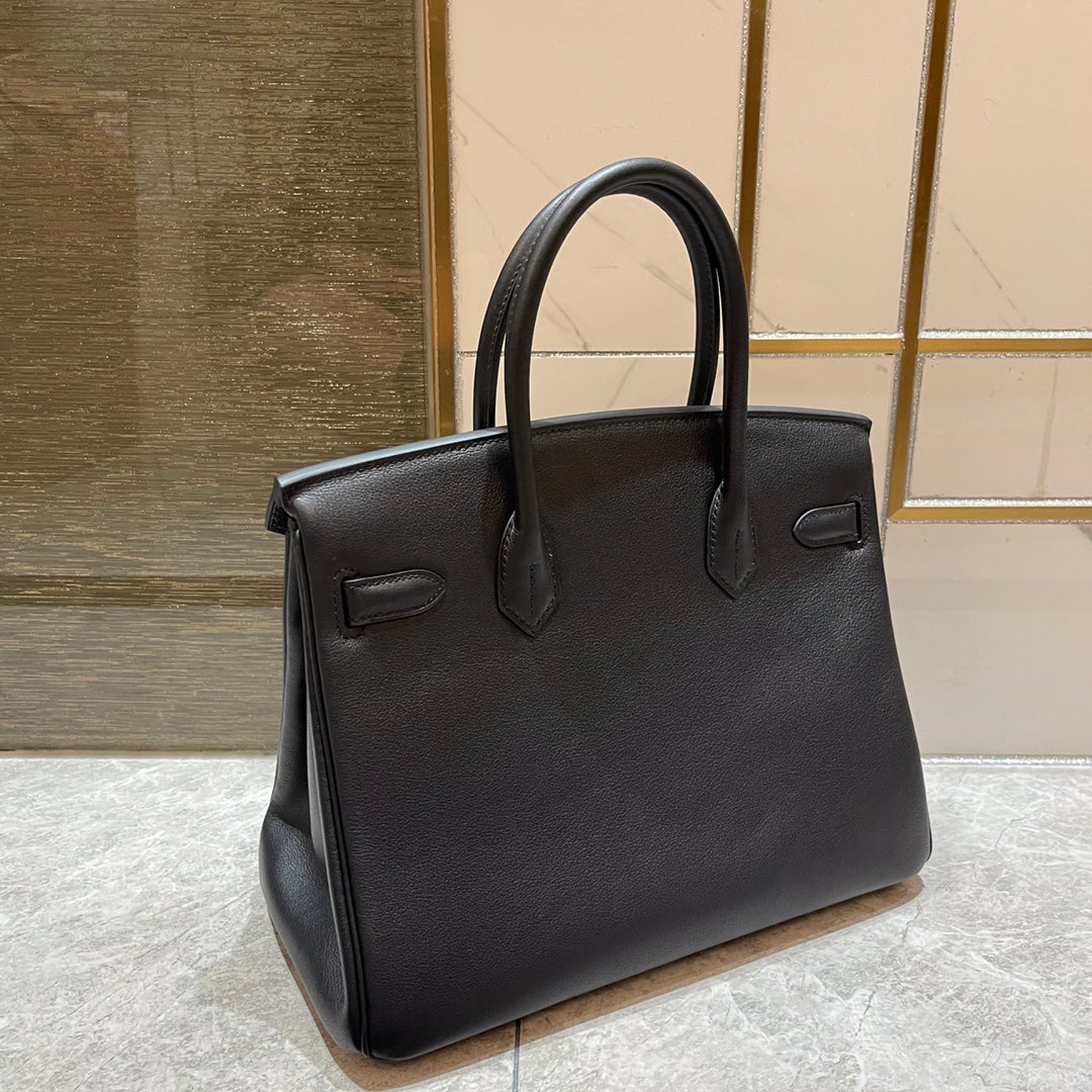 HM BIRKIN 30CM BLACK SWIFT LEATHER GOLD HARDWARE