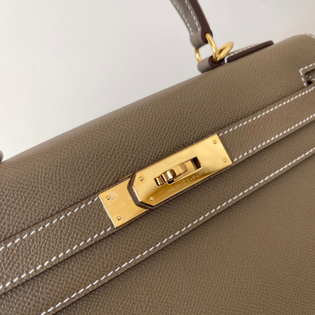 HM KELLY 28CM ETAIN EPSOM LEATHER GOLD HARDWARE