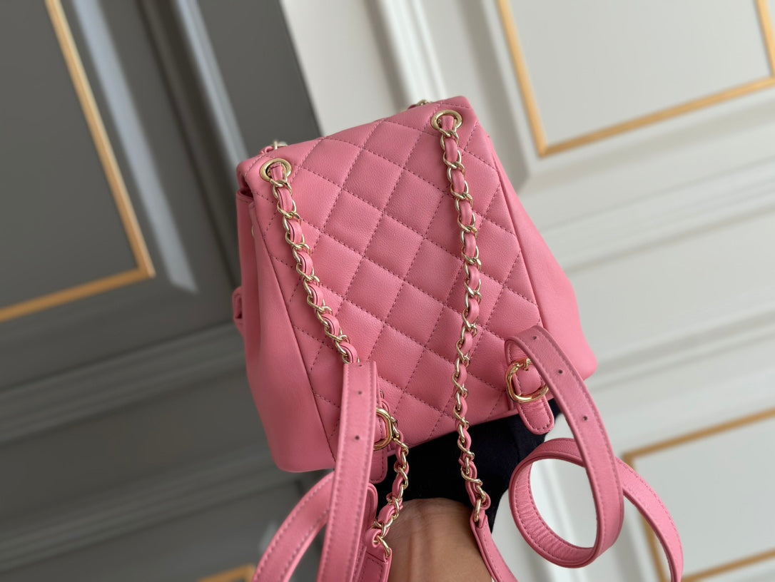 SMALL BACKPACK 20.5 PINK LAMBSKIN