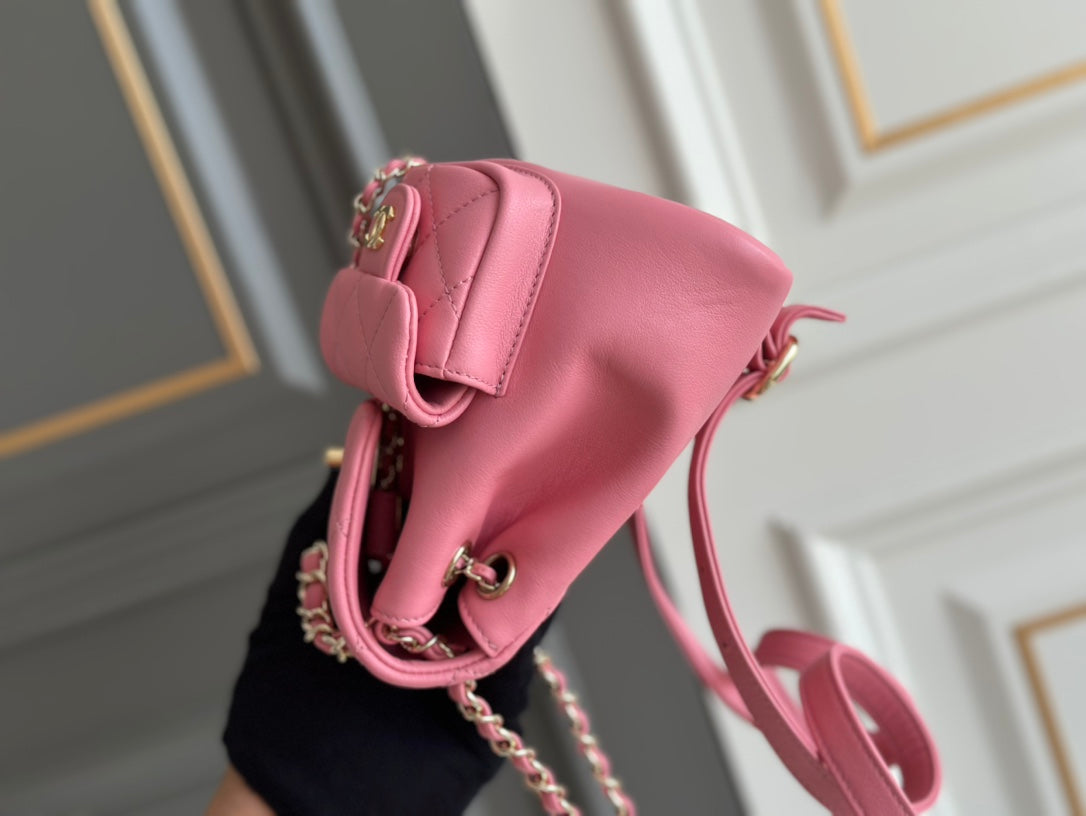 SMALL BACKPACK 20.5 PINK LAMBSKIN