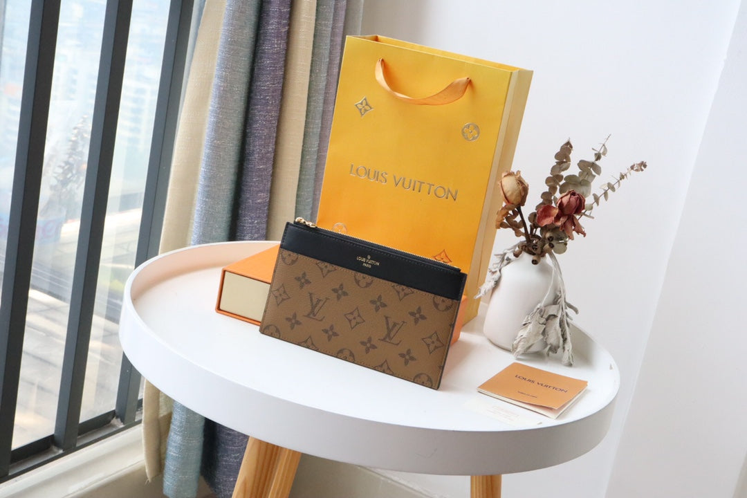 LV SLIM PURSE MONOGRAM REVERSE CANVAS 20CM