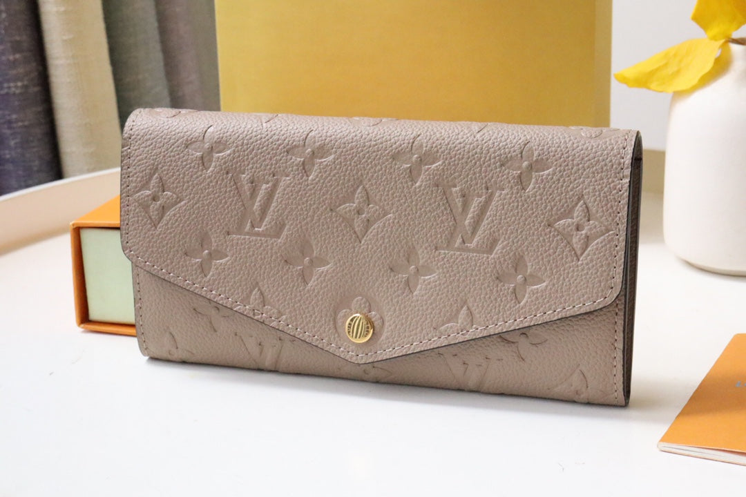 SARAH WALLET BEIGE MONOGRAM EMPREINTE 19CM