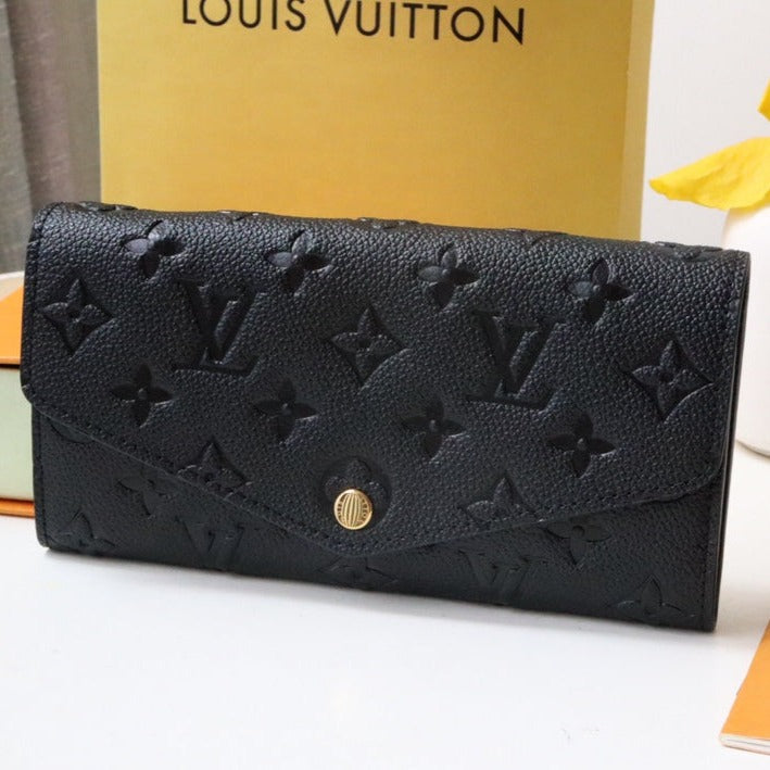 SARAH WALLET BLACK MONOGRAM EMPREINTE 19CM