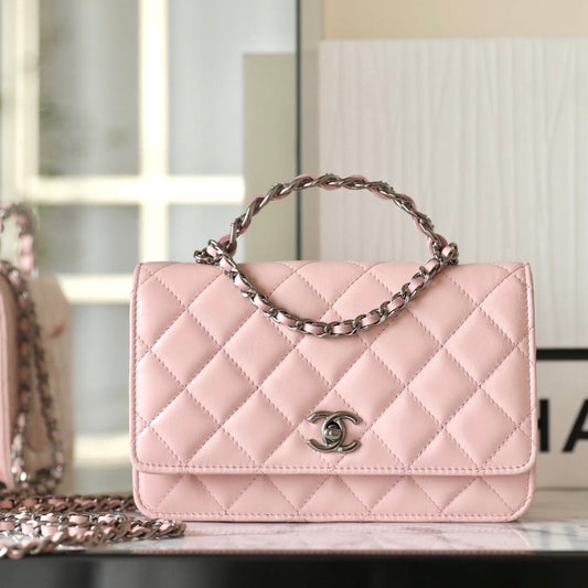 CC WOC 19 PINK LAMBSKIN SILVER HARDWARE