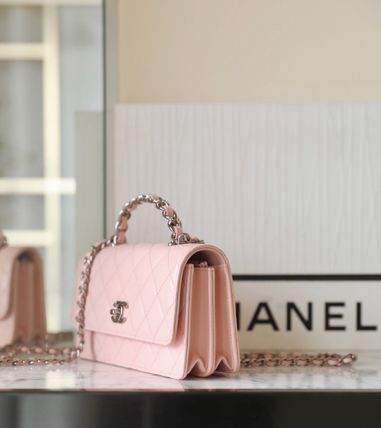 CC WOC 18.5 PINK LAMBSKIN SILVER HARDWARE