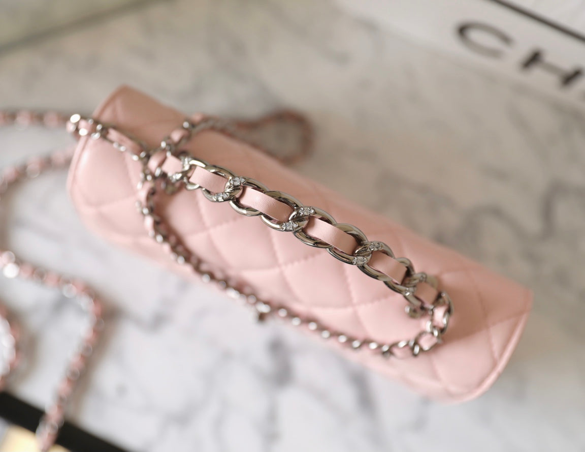 CC WOC 18.5 PINK LAMBSKIN SILVER HARDWARE