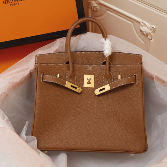 HM BIRKIN BAG 35 BROWN CALFSKIN GOLD BUCKLE