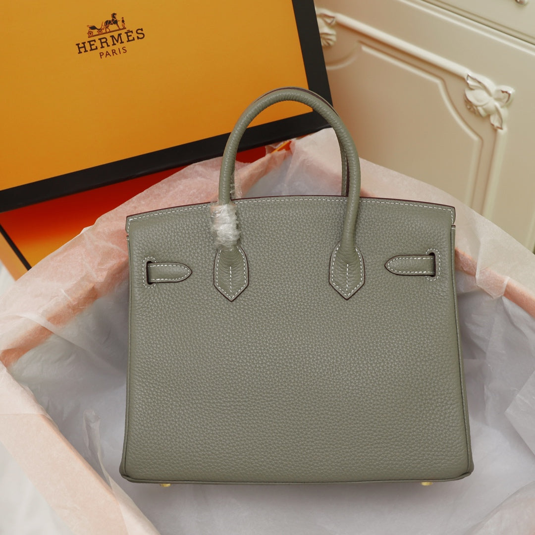 HM BIRKIN BAG 30 OLIVE CALFSKIN GOLD BUCKLE