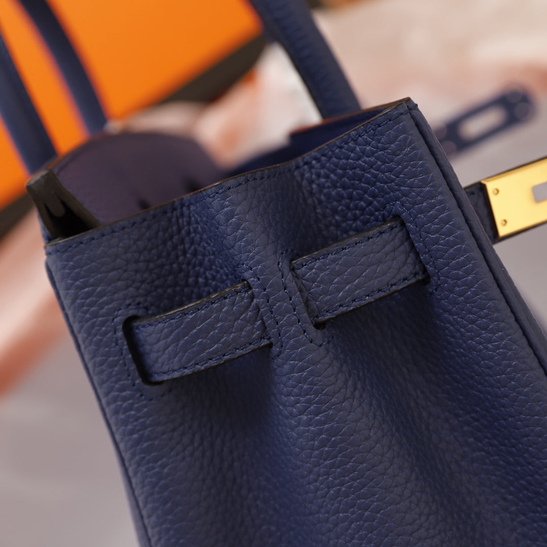 HM BIRKIN BAG 35 NAVY CALFSKIN GOLD BUCKLE