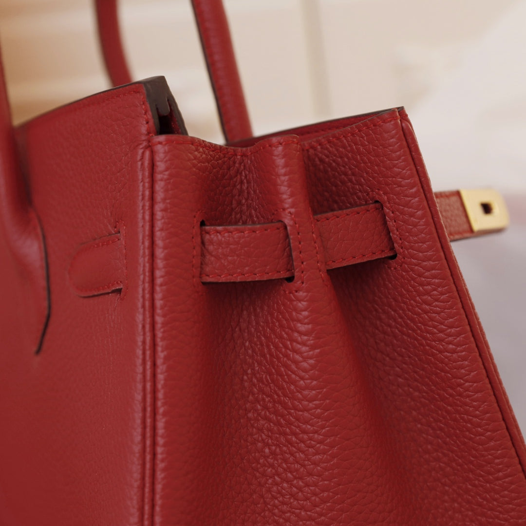 HM BIRKIN BAG 35 CRIMSON CALFSKIN GOLD BUCKLE