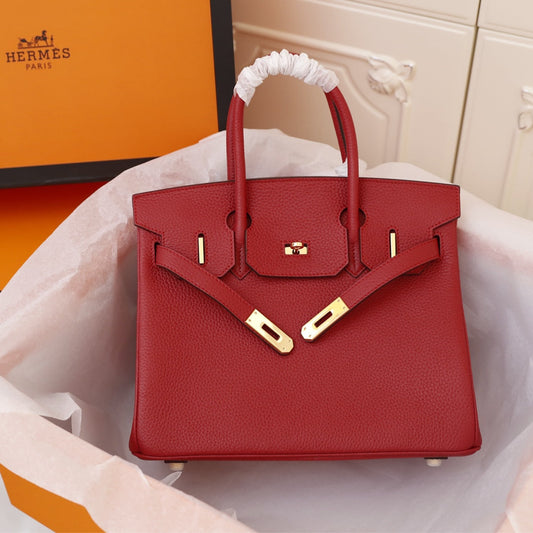 HM BIRKIN BAG 35 CRIMSON CALFSKIN GOLD BUCKLE