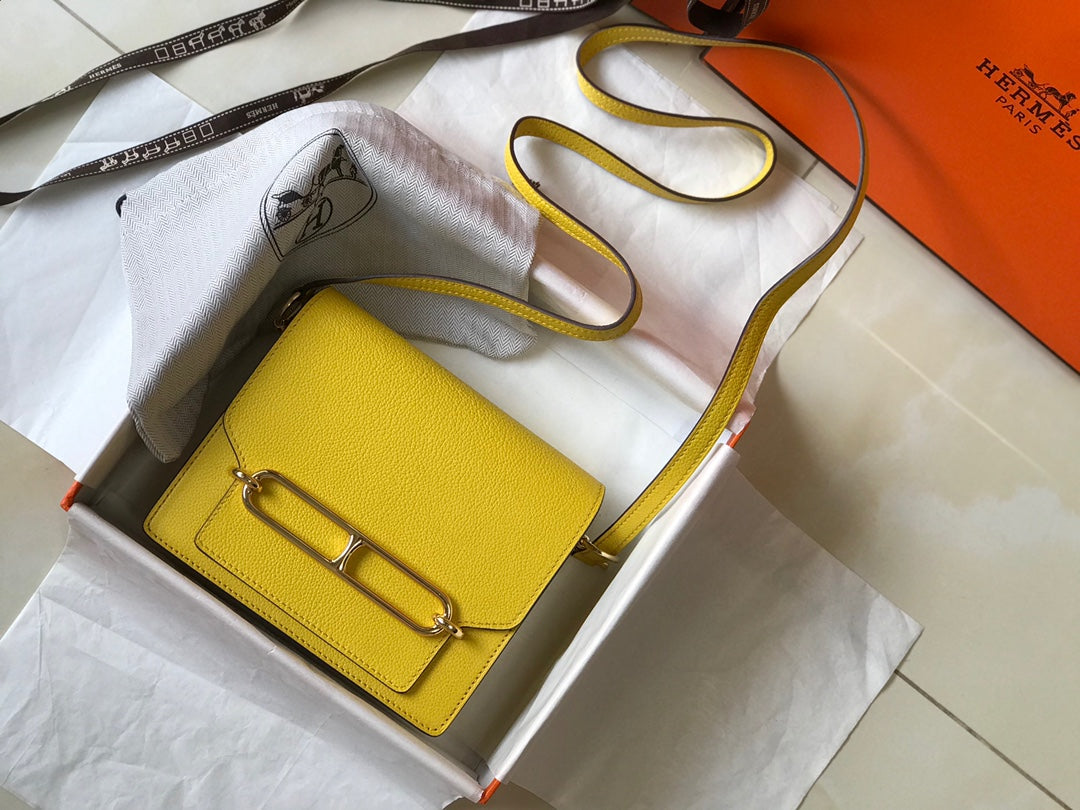 HM SAC ROULIS 19 LEMON CALFSKIN