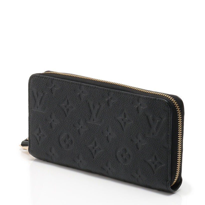 LV ZIPPY WALLET LONG PURSE BLACK MONOGRAM EMPREINTE LEATHER