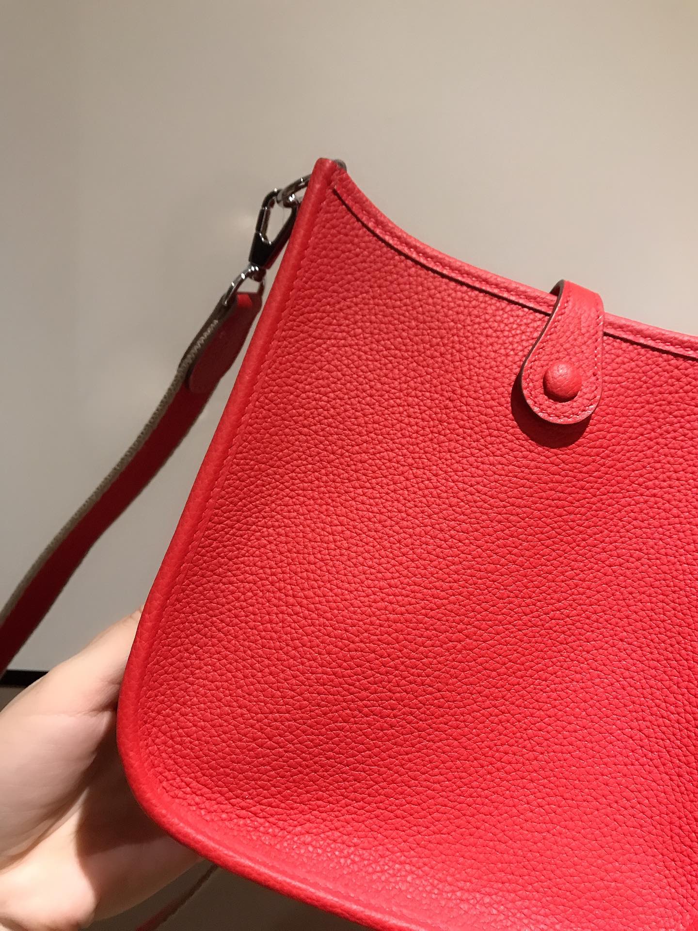 HM EVELYNE MINI 18 RED CALFSKIN