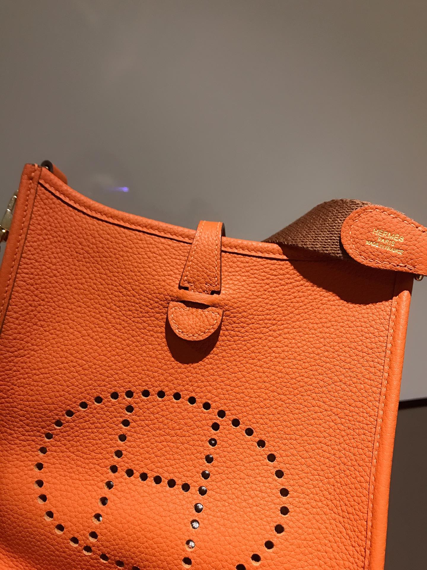 HM EVELYNE MINI 18 ORANGE CALFSKIN