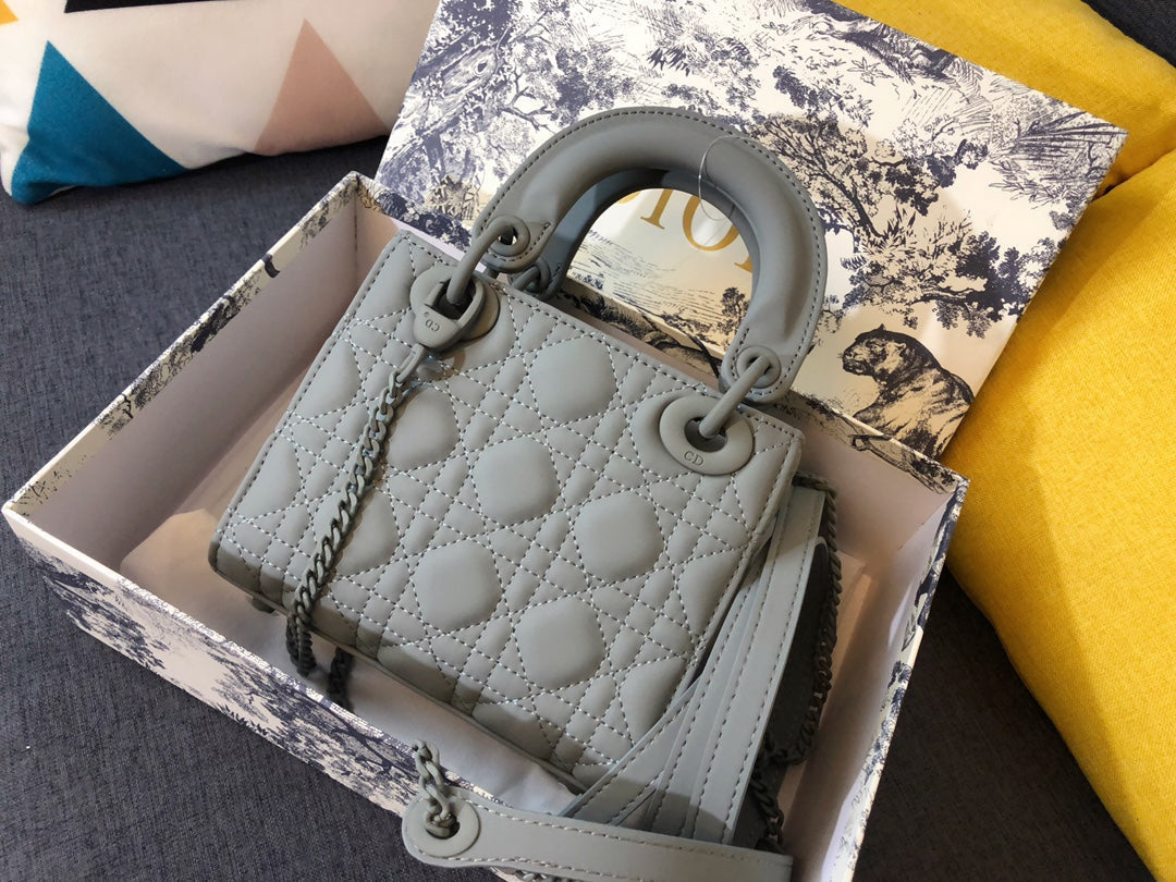 MINI LADY 17 BAG IN GREY CALFSKIN