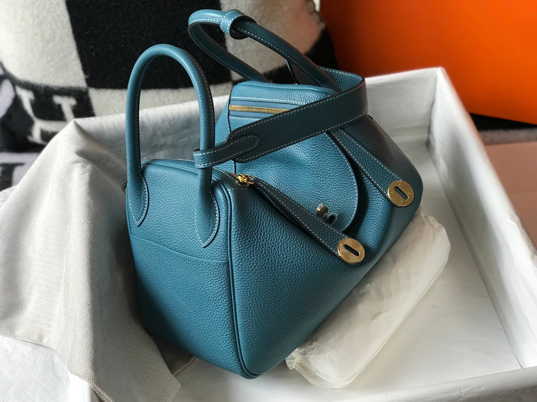 HM LINDY 30 BAG SAPPHIRE CALFSKIN