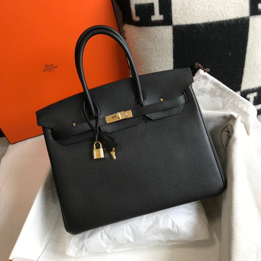 HM BIRKIN 35CM BAG BLACK CALFSKIN GOLD HARDWARE