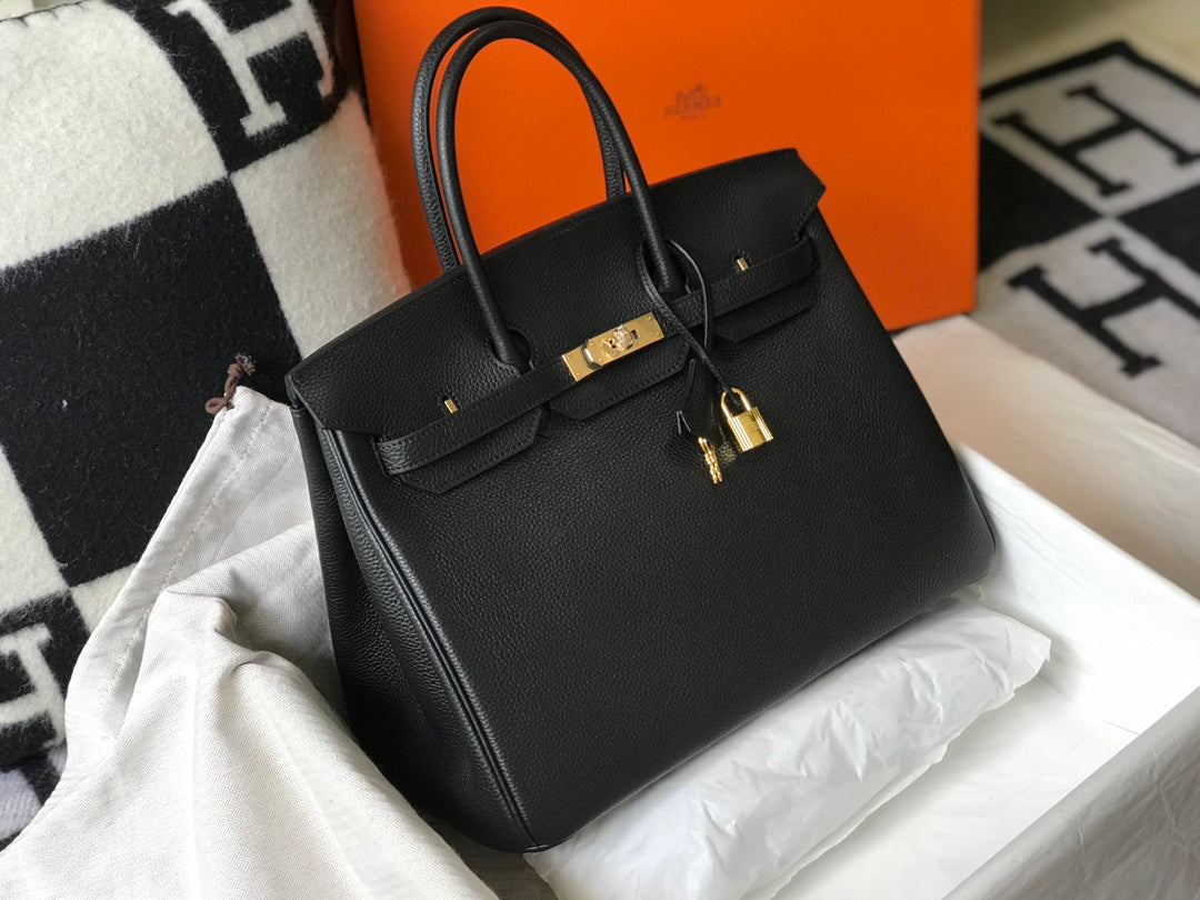 HM BIRKIN 35CM BAG BLACK CALFSKIN GOLD HARDWARE