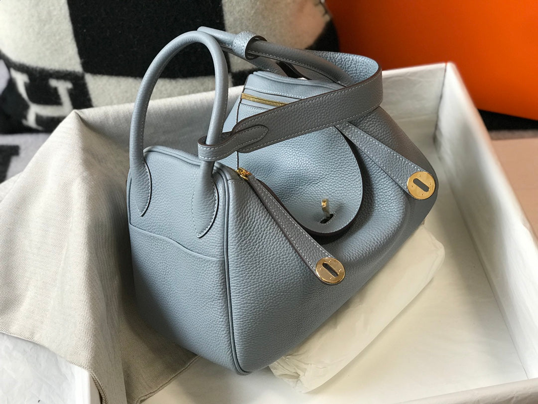 HM LINDY 30 BAG TEMPERED GRAY CALFSKIN