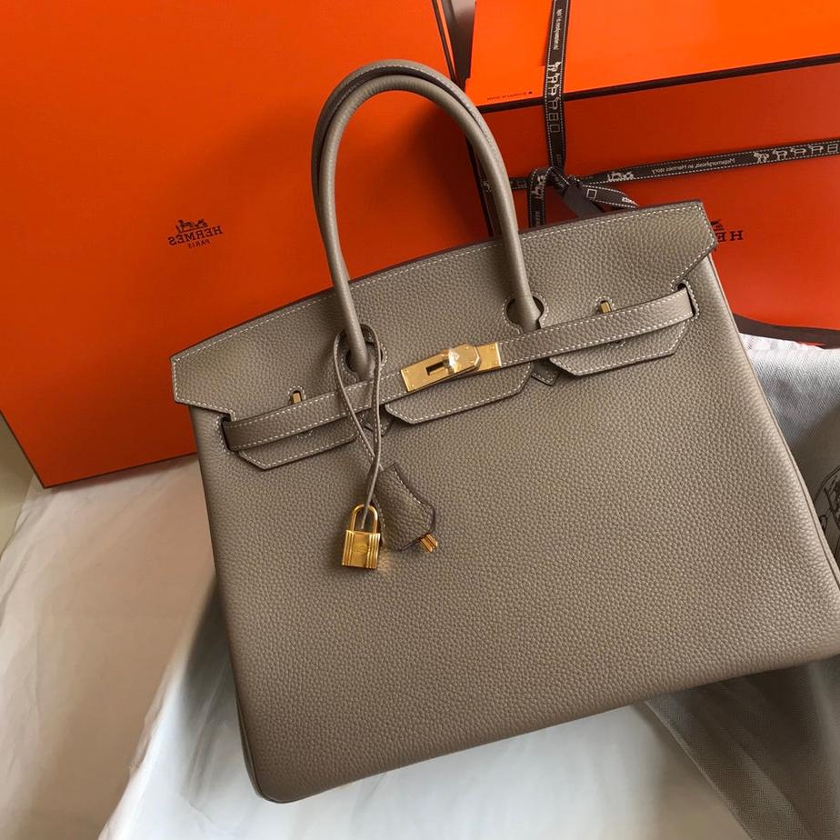 HM BIRKIN 35CM BAG KHAKI CALFSKIN GOLD HARDWARE