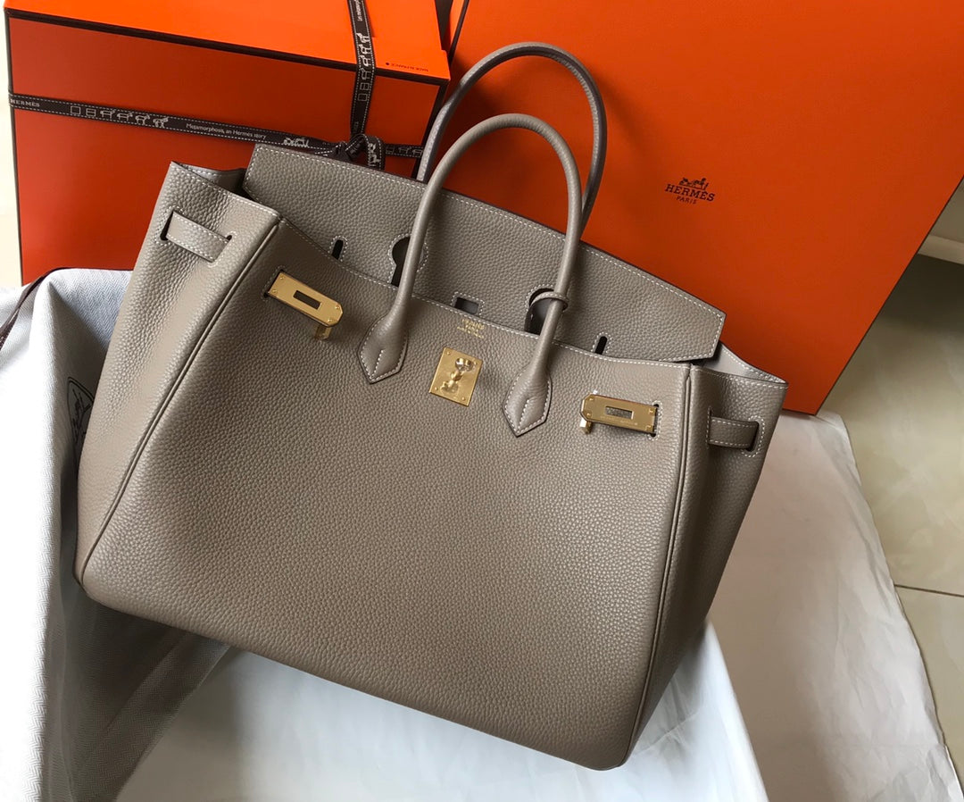 HM BIRKIN 35CM BAG KHAKI CALFSKIN GOLD HARDWARE