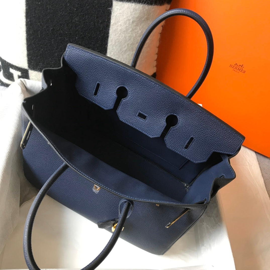 HM BIRKIN 35CM BAG NAVY CALFSKIN GOLD HARDWARE