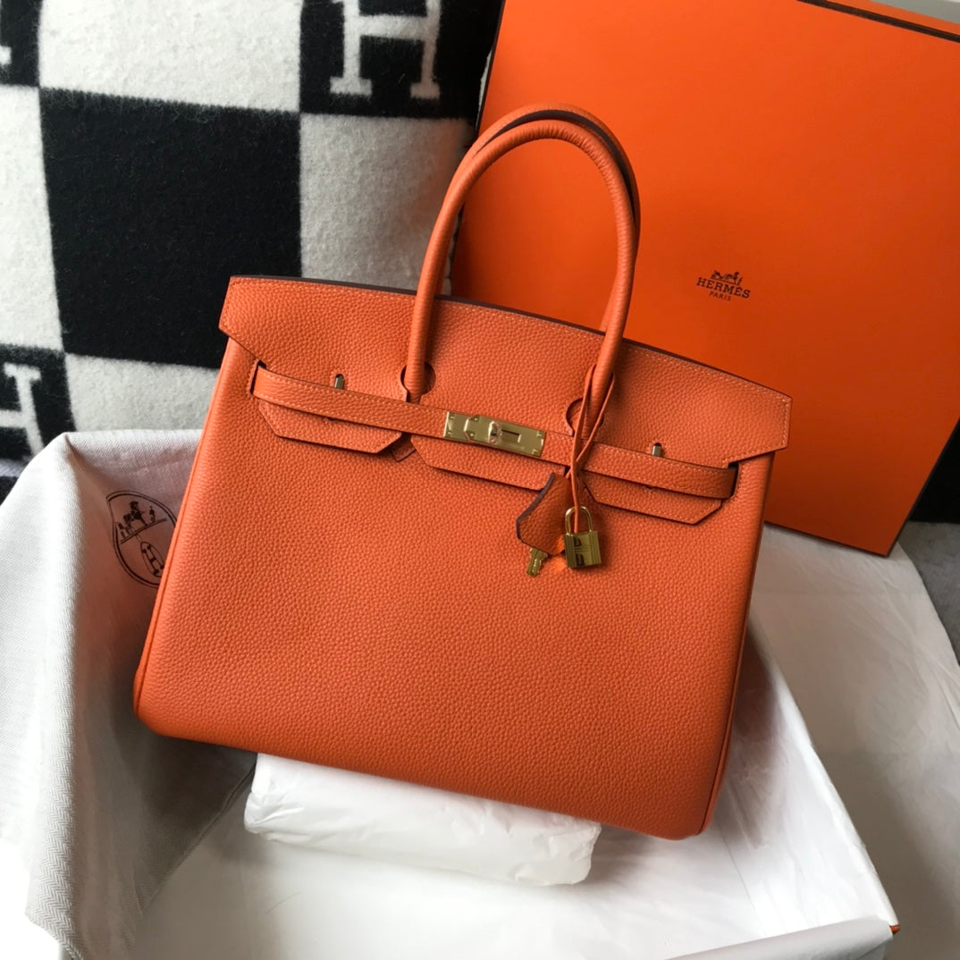 HM BIRKIN 35CM BAG ORANGE CALFSKIN GOLD HARDWARE