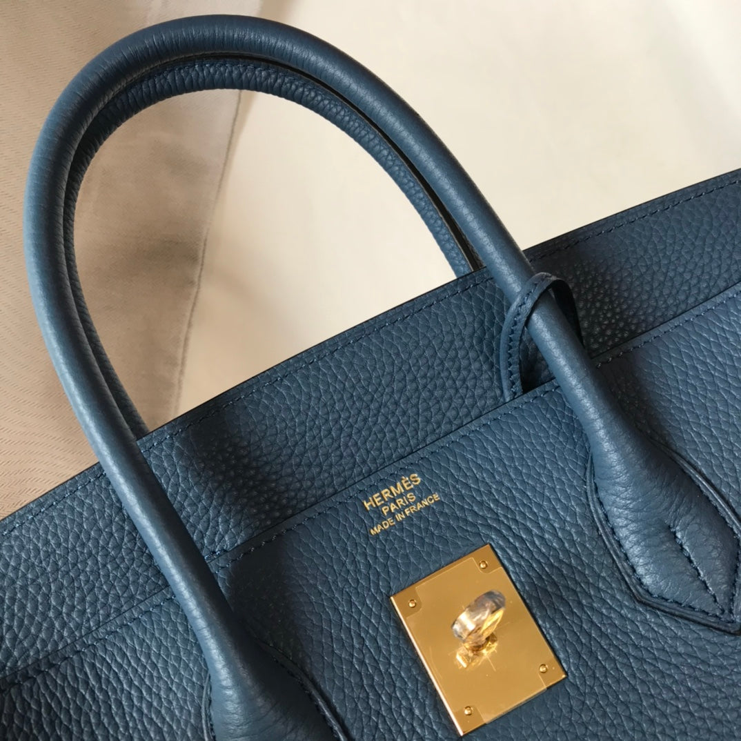 HM BIRKIN 35CM BAG AZURE CALFSKIN GOLD HARDWARE