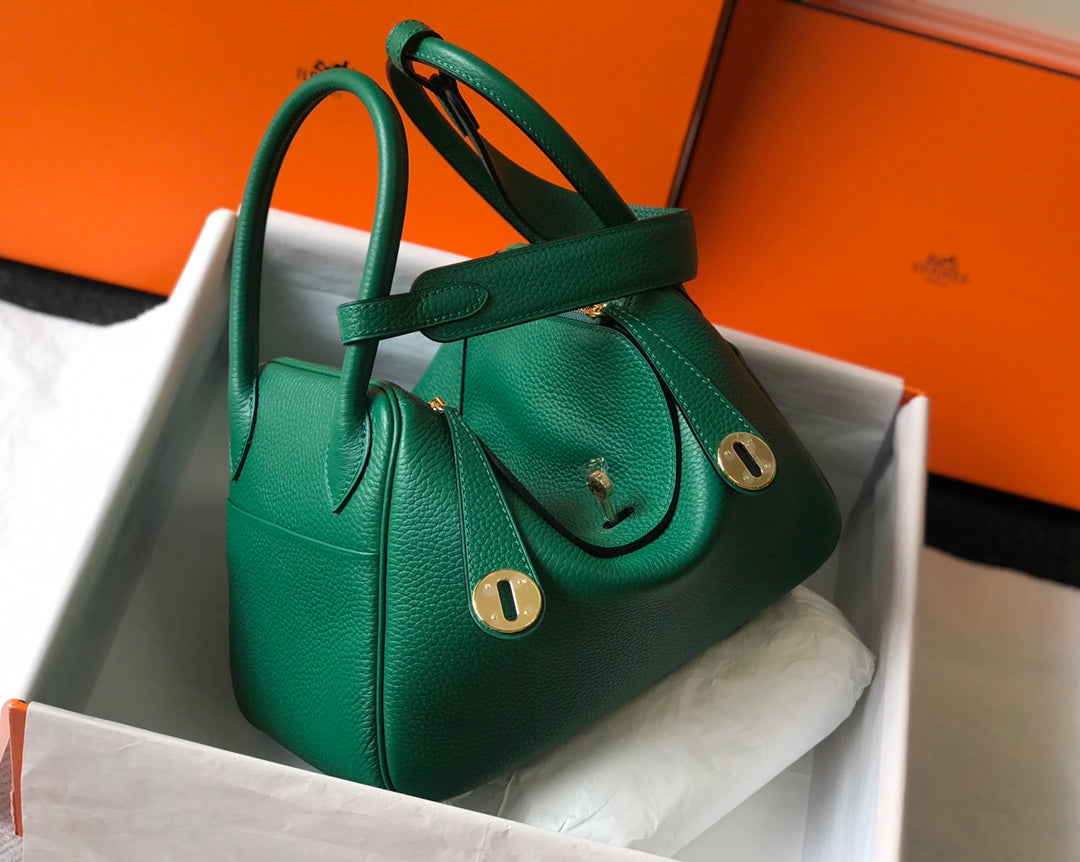 HM LINDY 26 BAG CASTLETON GREEN CALFSKIN