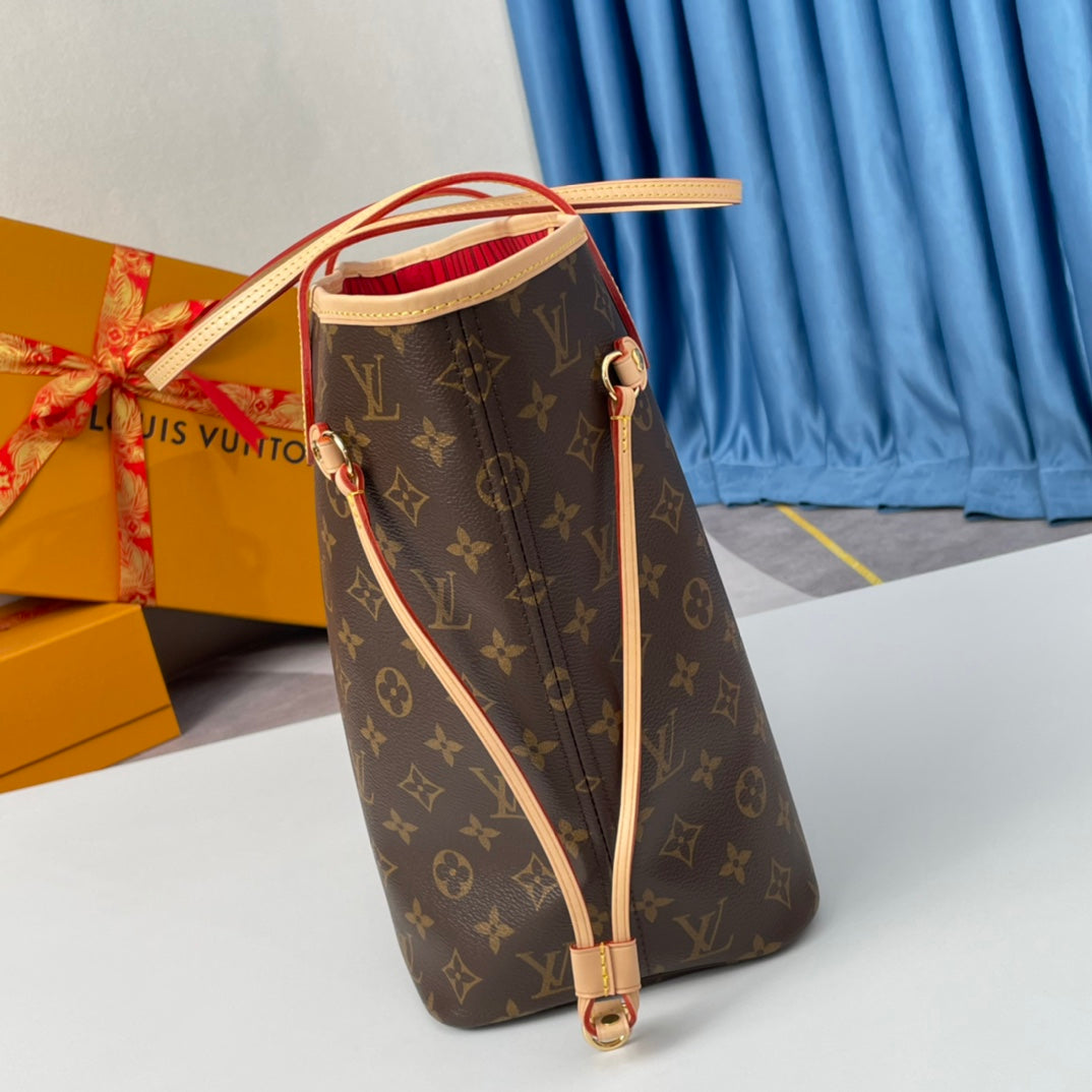 NEVERFULL MM 32 BROWN RED MONOGRAM CANVAS