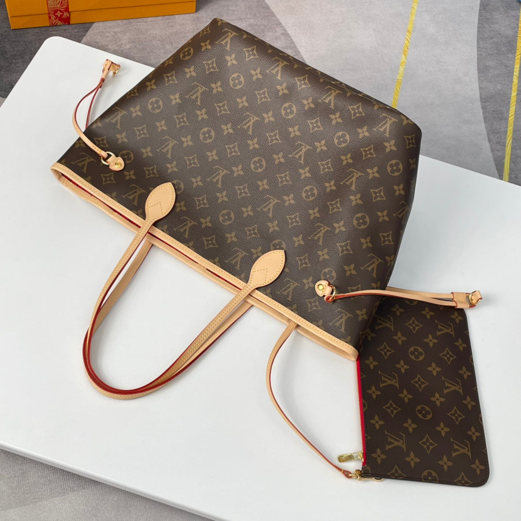 NEVERFULL MM 32 BROWN RED MONOGRAM CANVAS