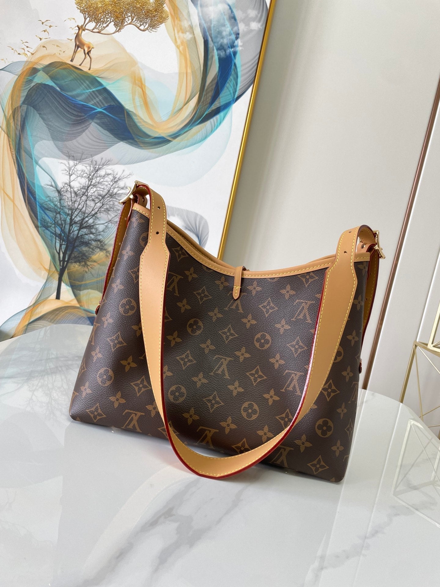 CARRYALL PM 29 BROWN BEIGE MONOGRAM CANVAS