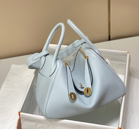 HM LINDY 30 BAG PASTEL BLUE CALFSKIN