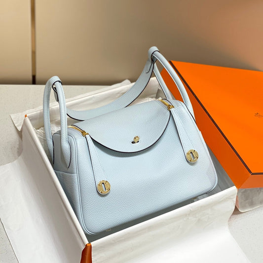 HM LINDY 26 BAG PASTEL BLUE CALFSKIN