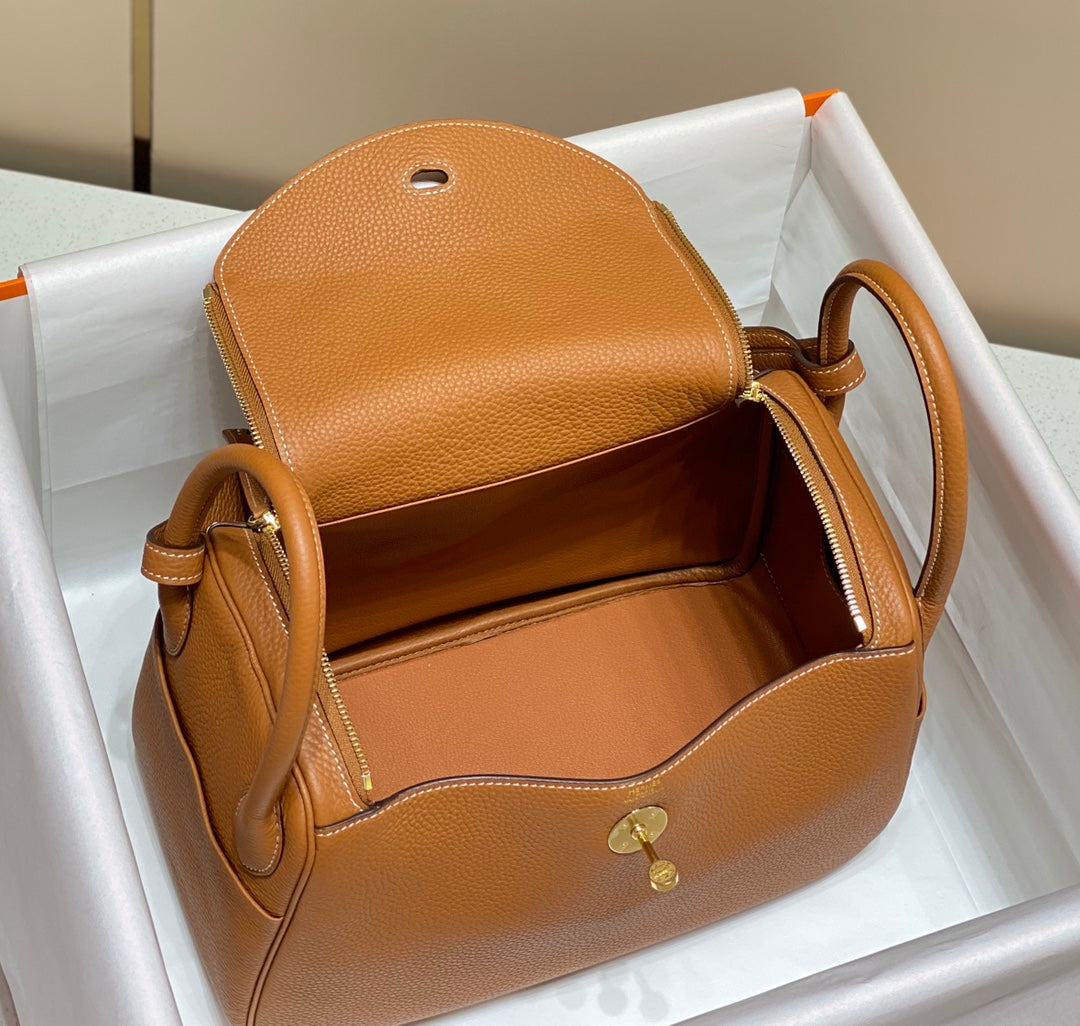 HM LINDY 26 BAG ORANGE CALFSKIN