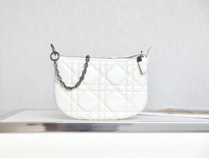 MINI CARO BAG 25 IN WHITE LAMBSKIN