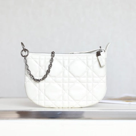 MINI CARO BAG 25 IN WHITE LAMBSKIN