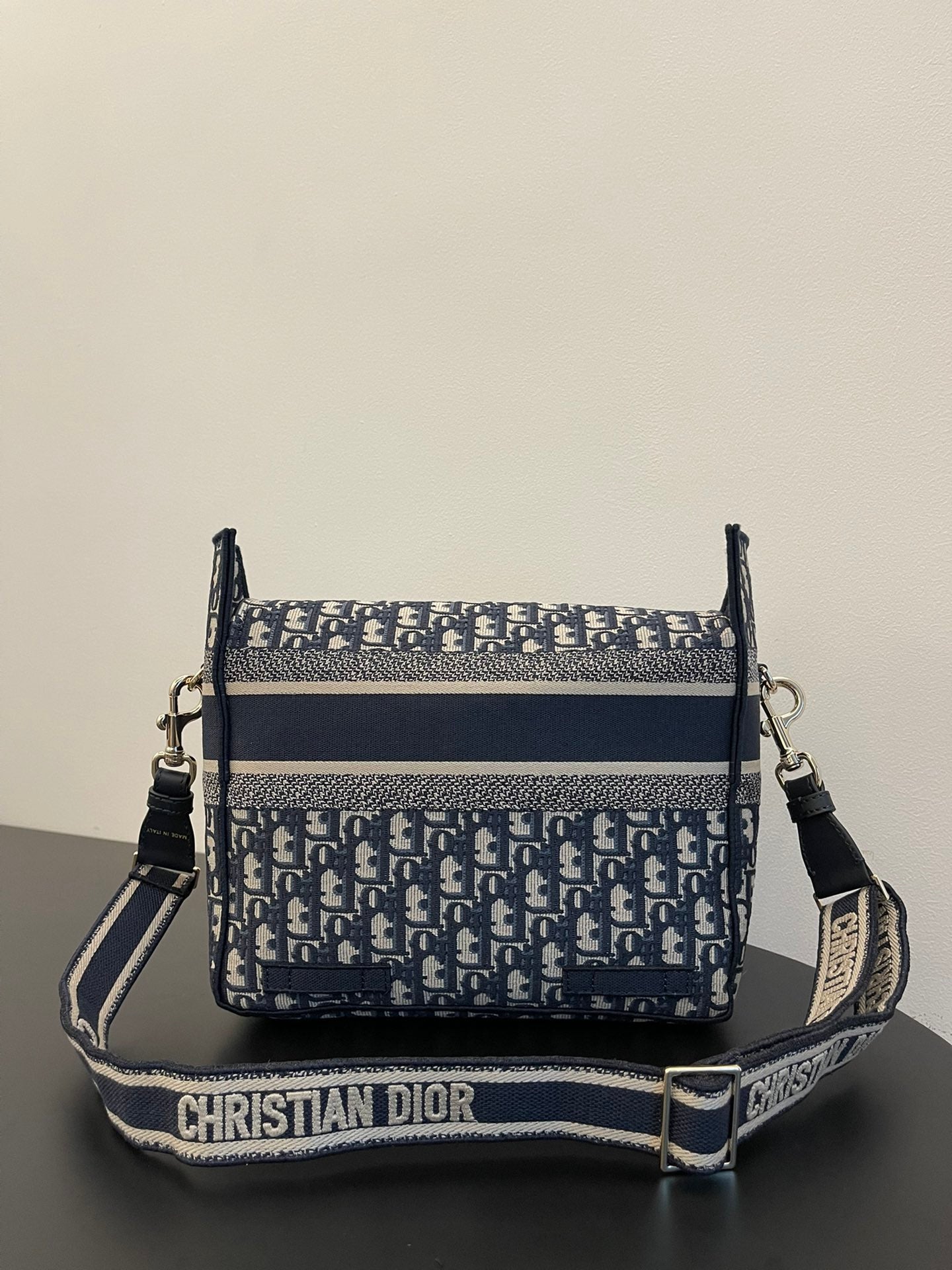 MEDIUM 28 DIORCAMP BAG IN BLUE OBLIQUE EMBROIDERY