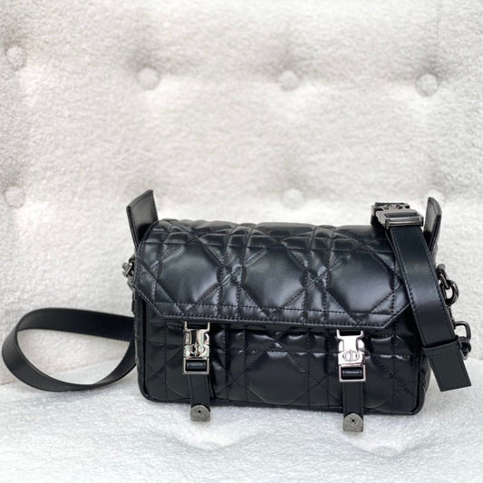 SMALL DIORCAMP BAG 23 IN BLACK CALFSKIN