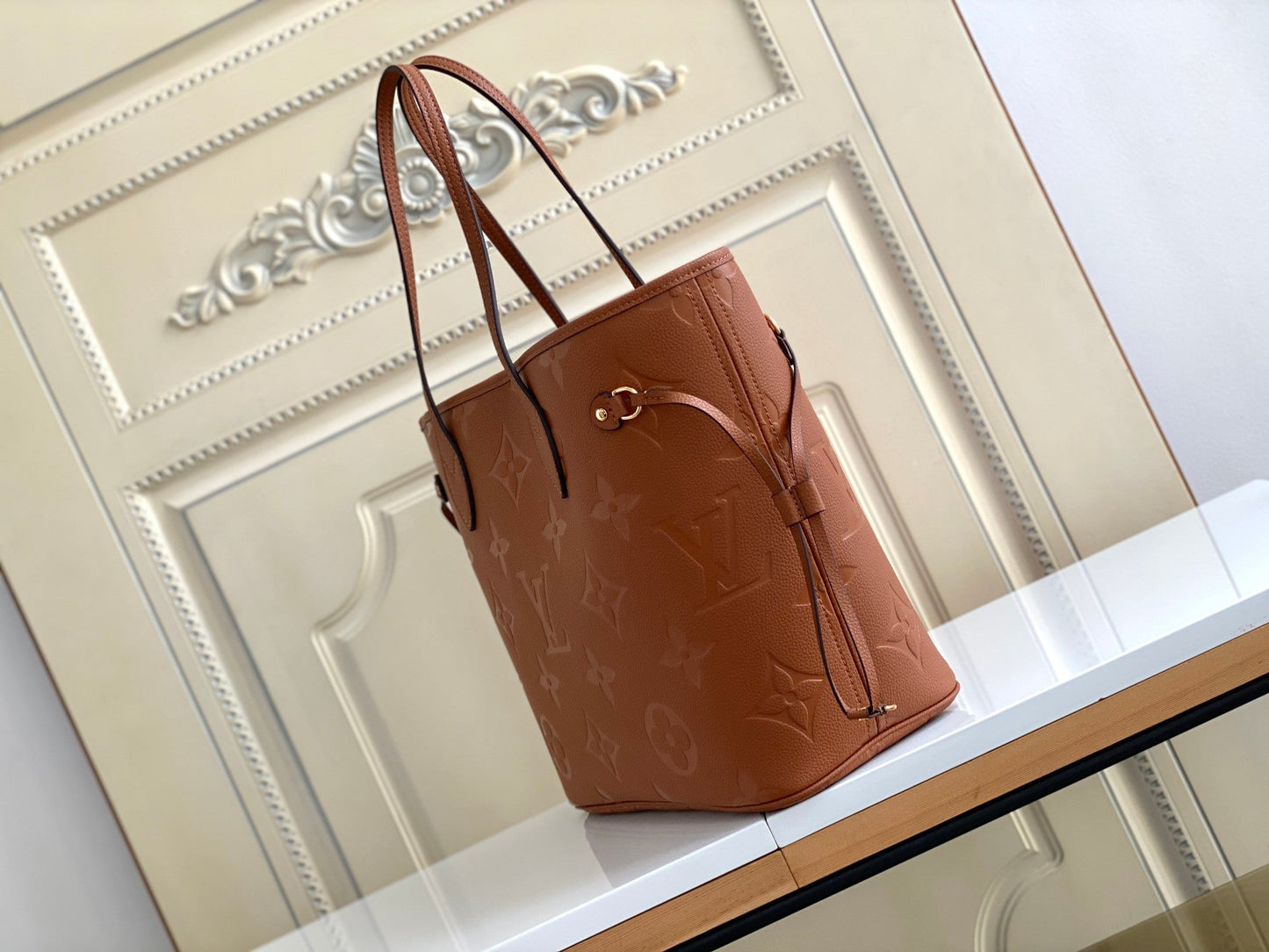 NEVERFULL MM 32 BROWN MONOGRAM EMPREINTE LEATHER